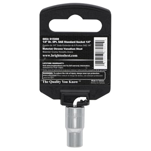 S15008 1/4" Drive SAE Socket, 1/4" Standard 6 Point - size: 1/4 INCH, style: STANDARD
