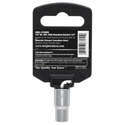 S15008 1/4" Drive SAE Socket, 1/4" Standard 6 Point - size: 1/4 INCH, style: STANDARD