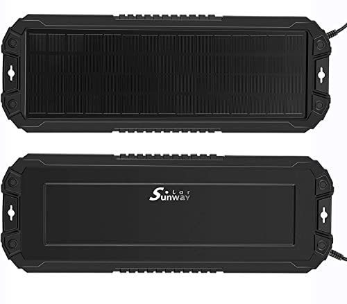 Sunway Solar Solar Panel Car Battery Trickle Charger & Maintainer 5W 12V Solar Power Charger kit Waterproof for Car Automotive RV Marine Boat Truck Motorcycle Trailer Tractor Powersports Snowmobiles - size: 5W