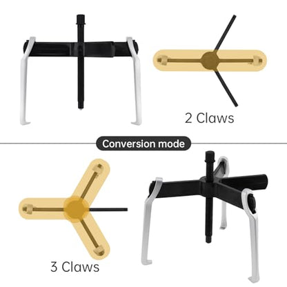 ChgImposs 2 Jaw 3 Jaw Gear Puller, Adjustable Bearing Puller, Reversible Removal Tool for Internal External Pulling, Puller Tool for Removal of Pulleys Flywheels Bearings Gears (12 Inch) - size: 12 Inch