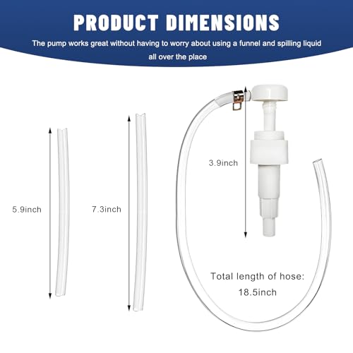 Fluid Pump for Quart Bottles, Transmission & Differential Fluid Hand Pumps with 4cc Per Stroke, Lower Unit Gear Oil Transfer Pump Manual Tool with Flexible Hose, Car Accessories