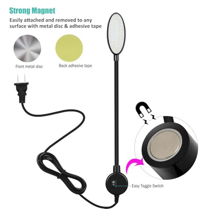 Dimmable LED Magnetic Work Light for Sewing Machine | Flexible Gooseneck, For Lathe Drill Press Workbench, bandsaw light - style: Dimmable Magnetic Light