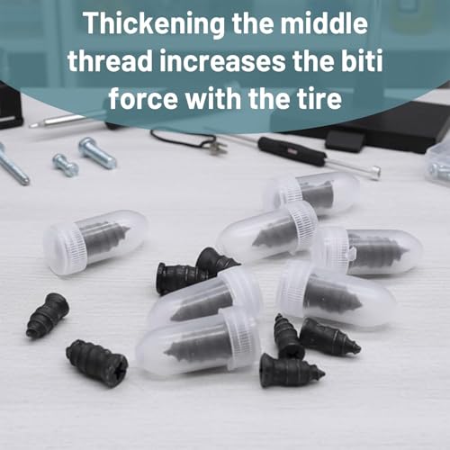 80 PCS Tire Repair Rubber Nail Kit, Tire Plug Kit, Tire Plugs, Complete Tire Repair Screws for Emergency Roadside Puncture Fixes, Includes Screwdriver for DIY Car Maintenance (L*40,S*40)