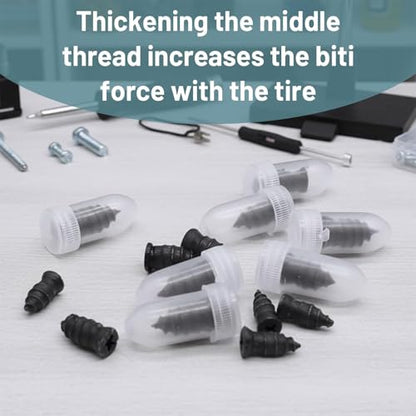 80 PCS Tire Repair Rubber Nail Kit, Tire Plug Kit, Tire Plugs, Complete Tire Repair Screws for Emergency Roadside Puncture Fixes, Includes Screwdriver for DIY Car Maintenance (L*40,S*40)