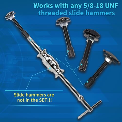 Rear Axle Bearing Puller Tool Set, 3PCS Axle Bearing Puller Extractor, Rear Axle Bearing Removal Tool Kit, Puller Slide Hammer Kit