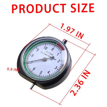 Bittwee Tire Tread Depth Gauge, Stainless Steel Tire Measure Device Tire Measure Tool, Automotive Tools tire Pointer Monitor, Auto Tyre Depth Tester Tread Depth Indicator for Motorcycle Car