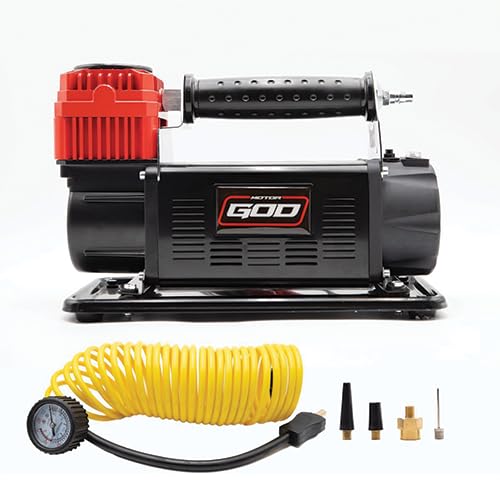 12V Portable Air Compressor 5.65 CFM – Heavy Duty Battery Clamp Tire Inflator for Truck, SUV, 4x4 Off-Road & Overlanding – Fits 35 Inch Tires – 150 PSI with Gauge & Storage Bag