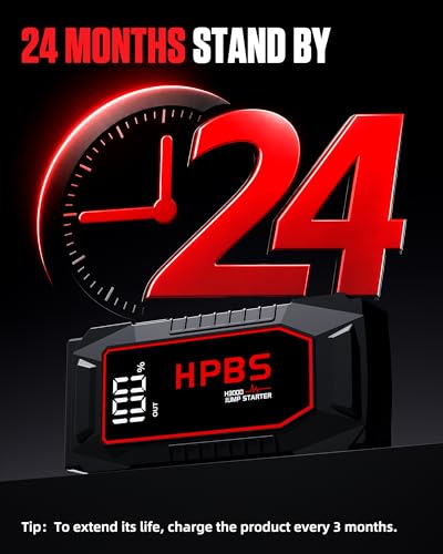 Car Battery Jump Starter, 7000A Peak Jump Starter Battery Pack for Up to All Gas and 10L Diesel Engines, 12V Portable Jump Starter Box with 3.0" LCD Display(Dark Red) - color: Dark Red