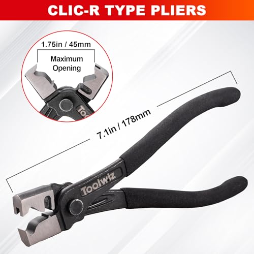 Toolwiz Hose Clamp Pliers Set, 4 Pcs Coolant Radiator Spring Clamp Pliers | 27" Long Reach Wire clamps, Flat Band, Clips Remover, Clic-R Type Hand Tool, Radiator, Fuel Line Sepairs Automotive Tools - style: 4Pack Hose Clamp Pliers Set