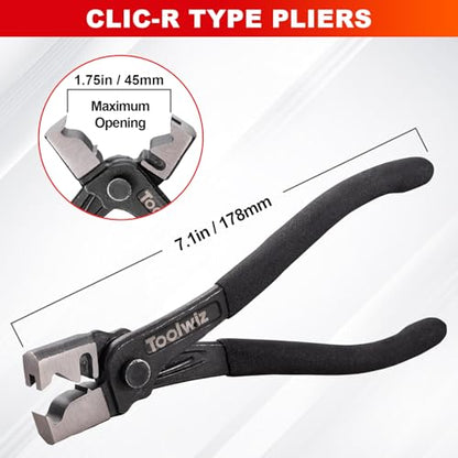Toolwiz Hose Clamp Pliers Set, 4 Pcs Coolant Radiator Spring Clamp Pliers | 27" Long Reach Wire clamps, Flat Band, Clips Remover, Clic-R Type Hand Tool, Radiator, Fuel Line Sepairs Automotive Tools - style: 4Pack Hose Clamp Pliers Set