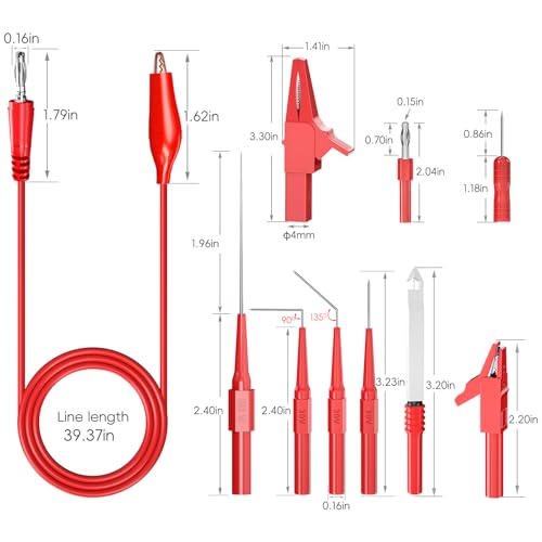 Goupchn Back Probe Kit 44PCS Banana Plug to Copper Alligator Clips Test Leads Kit with Alligator Clips, Wire Piercing Probes Set, 4mm Banana Plug Adapter for for Car Repairing Automotive Diagnostic - style: 44PCS