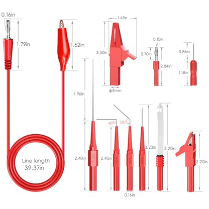 Goupchn Back Probe Kit 44PCS Banana Plug to Copper Alligator Clips Test Leads Kit with Alligator Clips, Wire Piercing Probes Set, 4mm Banana Plug Adapter for for Car Repairing Automotive Diagnostic - style: 44PCS