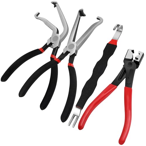 4PCS Electrical Disconnect Pliers, Straight and 60°Electrical Connector Separator Tools Plug Disconnect Pliers for Car
