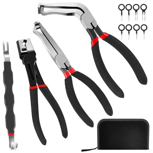 5 Pieces Electrical Disconnect Pliers for Cars, Electrical Connector Separator Tool and Automotive Electrical Connector Disconnect Pliers,Fuel Line Petrol Clip (Black 5 PCS) - color: Black 5 Pcs