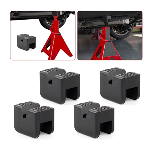 BELOMI Jack Stand Pads, 4 Pcs 3 Ton Jack Pad Adapter, Universal Rubber Slotted Frame Rail Pinch Welds Protector Pad for Jack Stand Support Lift, Car Accessories for Sedan, SUV and More - size: 4 Pcs