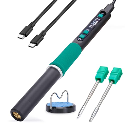 YIHUA 928D-IV Soldering Iron Kit with Type-C Port, Fast-Heating with C235 Cartridge, 194~842°F Temperature Adjustable, PD/QC/Adaptive Protocols, LCD Display, and Multi-Functional Cover - style: 5-IN-1
