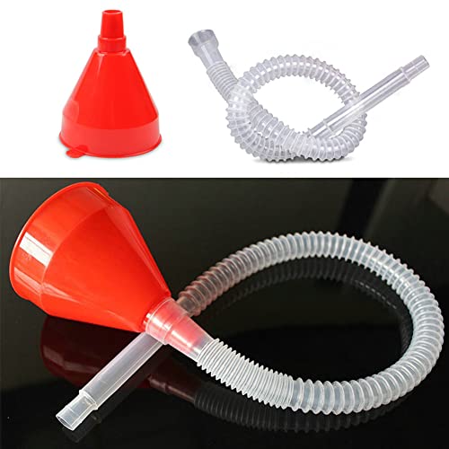 iayokocc Automotive Funnels, Plastic Funnels with Long Hoses for Gasoline, Fuel, Water, Fluids, Transmission Fluids (Tube Length 57 cm)