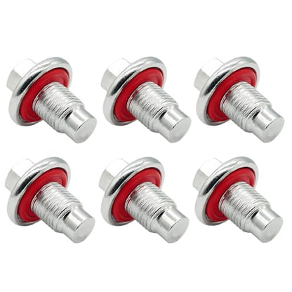 6 PCS M14x1.5 Oil Drain Plug for Ford F250 F350 F450 F550 | Pilot point oil drain plugs fit for Ford, Expedition, Transit and GM; replace 090-161, 65266, 11569943, F6TZ-6730-BA. - size: M14x1.5mm（6Pcs）