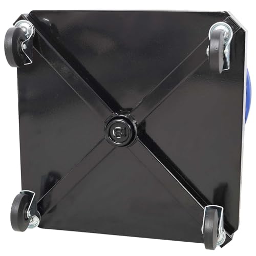250 lb Rolling Workshop Stool with Tool Tray – Adjustable 16.5″‑21″ Gas‑Lift Mechanic Chair, 360° Swivel Casters & Plush Padded Seat for Auto Repair & Car Detailing (Black + Blue)