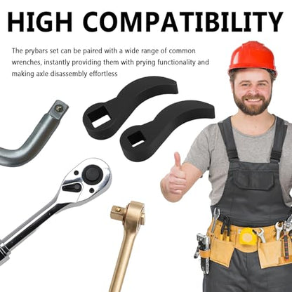 2PCS Pry Bar Wrench Adapter Head,1/2" and 3/8" Square Multi Angle Wrench Adapter,CV Axle Removal Tool as Cow Horn Crowbar Adapters Head Tool for Tight Space/Car Repair - color: Style 2