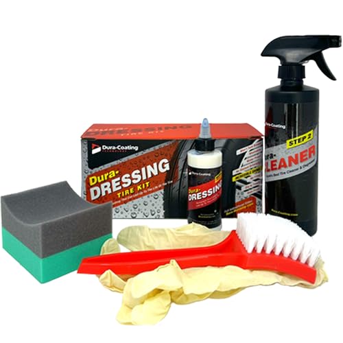 DURA-COATING TECHNOLOGY, Dressing Total Tire Kit - Single Size Car Kit - Tire Dressing, Cleaning and Restoration Kit for Cars - High Gloss Coating to Renew and Protect Your Tires - Made in USA - size: Total Tire Kit