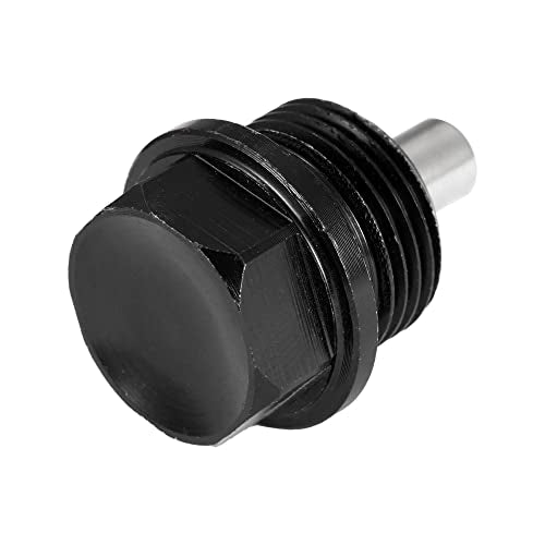 X AUTOHAUX 2 Set M20x1.5 Oil Drain Plug Magnetic Aluminum Alloy Sump Drain Nut Oil Drain Bolt with 2 Washer for Car Motorcycle Black - size: M20x1.5