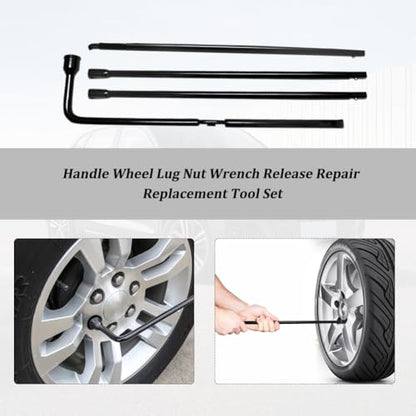 Spare Tire Tool Kit, Super Duty Spare Tire Jack Lug Nut Wrench Release Repair Handle Kit with Leather Case Replacement for Ford F250 350 450 550 2008-2016