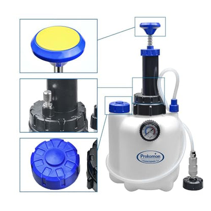 3L Manual Brake Bleeder Fluid Pump with 4 Master Cylinder Adapters and 1L Brake Bleeder Bottle Suitable for Most Vehicles One-Person Operation (7pieces) - color: 7pieces