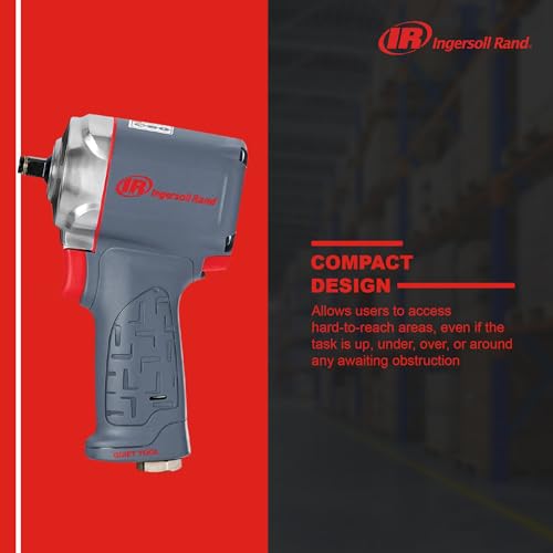 Ingersoll Rand 36QMAX 1/2" Drive Air Impact Wrench | Features up to 470 ft-lbs torque output, ideal for assembly, disassembly, and suspension work - style: 36QMAX - 1/2" Ultra-Compact Impact Wrench with Quiet Technology