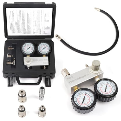 Cylinder Leak Down Tester Kit, Cylinder Gas Leakage Detector | Dual-Gauge 0-100PSI/700kPa CLD200M Cylinder Gas Leakage Detector 10-18mm Spark Plugs Gas Engine Diagnostic Tool, Black - size: Cylinder Leak Down Tester Kit