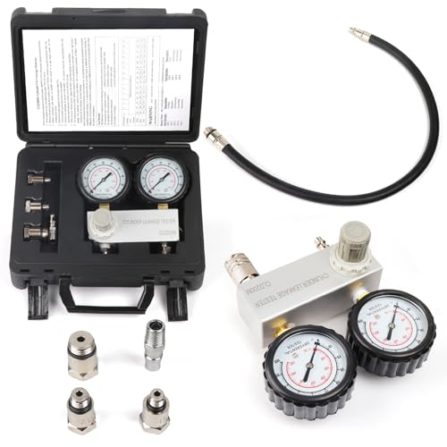 Cylinder Leak Down Tester Kit, Cylinder Gas Leakage Detector | Dual-Gauge 0-100PSI/700kPa CLD200M Cylinder Gas Leakage Detector 10-18mm Spark Plugs Gas Engine Diagnostic Tool, Black - size: Cylinder Leak Down Tester Kit
