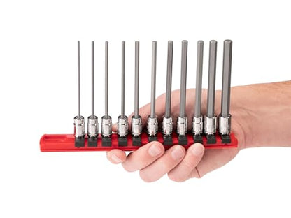 TEKTON Long Hex Bit Socket Set, 11-Piece | SHB90107 - size: 11-Piece (2-8 mm)