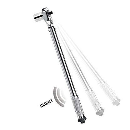 Powerbuilt Dual Drive Torque Wrench, 3/8 and 1/2 Inch Drives, 10ft Lbs, 19-inches Long, 10-150 Feet Range, Micrometer Style Torque Ranges 944001 - size: 1/2 in. and 3/8 in.