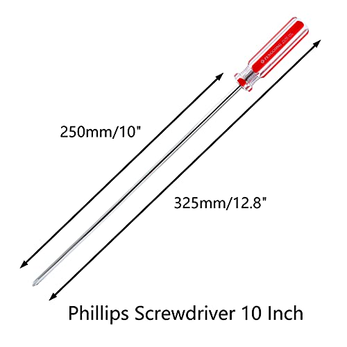 Phillips 10 Inch Long Screwdriver #2 Magnetic Tip Cross Head Screwdriver - size: 10 Inch #2