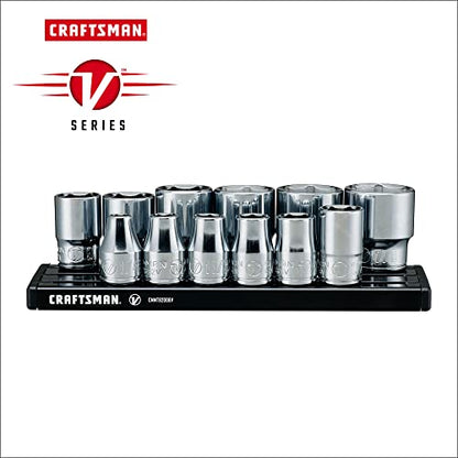 CRAFTSMAN V-SERIES Socket Set, Shallow SAE, 3/8 Inch Drive, 12 Piece (CMMT17330V) - style: Shallow SAE