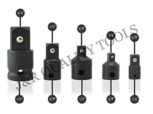 VCT 5pc Socket Adapter Reducer Air Impact Set 1/4 3/8 1/2 Air Ratchet