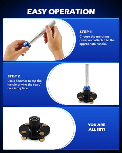 Orion Motor Tech 33pc Bearing Press Kit for Small Vehicles, Bearing Race and Seal Driver Set with Metric SAE Adapters, Seal Driver Set with 3 Knurled Handles - style: Small