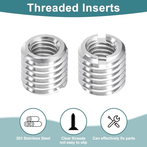 uxcell 10Pcs Threaded Inserts, M8-1.25x12 & M12-1.75x12 Stainless Steel 303 Screw Thread Sleeves Thread Repair Insert for Mechanical Equipment - size: M8-1.25x12 & M12-1.75x12mm