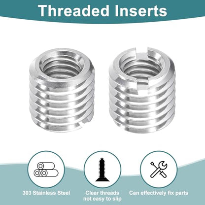 uxcell 10Pcs Threaded Inserts, M8-1.25x12 & M12-1.75x12 Stainless Steel 303 Screw Thread Sleeves Thread Repair Insert for Mechanical Equipment - size: M8-1.25x12 & M12-1.75x12mm
