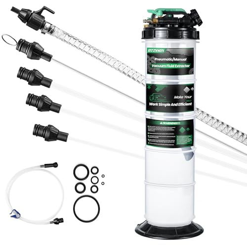 9.5 L/2.5 Gallon Oil Extractor Pump Pneumatic/Manual, Fluid Extractor Oil Change Pump Extractor with 5 Tubes and A Brake Bleeding Hose for Automotive, Boats - size: 9.5L