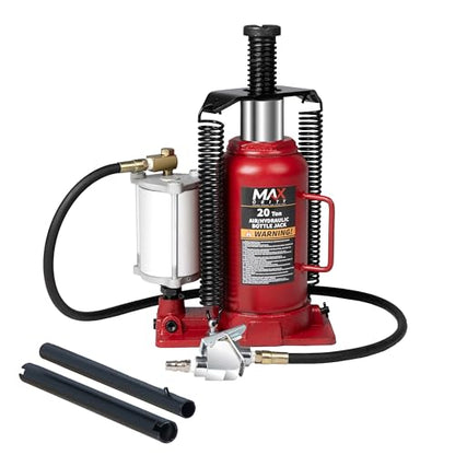 Maxority 20-Ton (40,000 LBs) Air Hydraulic Pneumatic Quick Lift Car Bottle Jack with Aluminum Alloy Pump and Manual Hand Pump for Auto Repair and House Lift