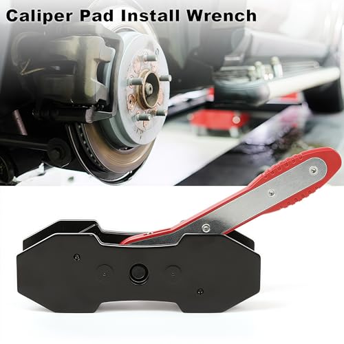 G-PLUS 360° Brake Caliper Press Tool with 2 Groups Steel Plates,4 in 1 Universal Disc Ratchet Brake Caliper Tool,Ratchet Piston Spreader Automotive Tools Car Brake Repair & Instalation Red - color: Red(Seller delivery)