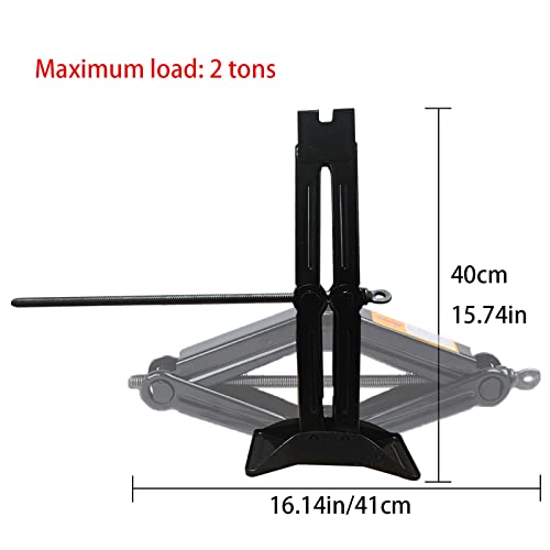 Scissor Car Jack, Scissor Jack with a Maximum Capacity of 2.0 Tons, Heavy Lifting Jack, Used for/SUV/MPV tire Repair and Replacement Tools, with Crank Handle (Hand Crank-2.0 tons) - size: Hand crank-2.0 tons