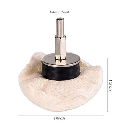 Buffing Polishing Wheel For Drill - White Polishing Wheel Cone/Column/Mushroom/T Shape 2/3/4 inch Wheel Grinding Head With 1/4'' Handle For Manifold/Aluminum/Stainless Steel/Chrome,6Pcs