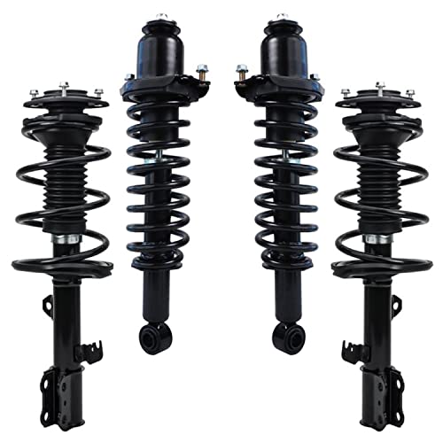 Detroit Axle - 4 Front & Rear Struts for 2003-2008 Toyota Corolla | Complete Quick Install Ready Struts w/Coil Springs Assembly 2004 2005 2006 2007 Replacement Suspension Strut Shock Kit - size: 10034-4/Pair
