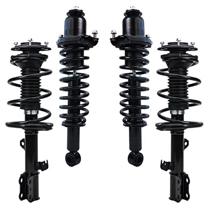 Detroit Axle - 4 Front & Rear Struts for 2003-2008 Toyota Corolla | Complete Quick Install Ready Struts w/Coil Springs Assembly 2004 2005 2006 2007 Replacement Suspension Strut Shock Kit - size: 10034-4/Pair
