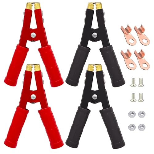 Ampper Replacement Jumper Cable Clamps, 1000A Heavy Duty Car Battery Clamp Ends for Jumper Cables, Jump Starter, Charging and Testing (2 Pair) - color: 1000A, size: 2 Pairs