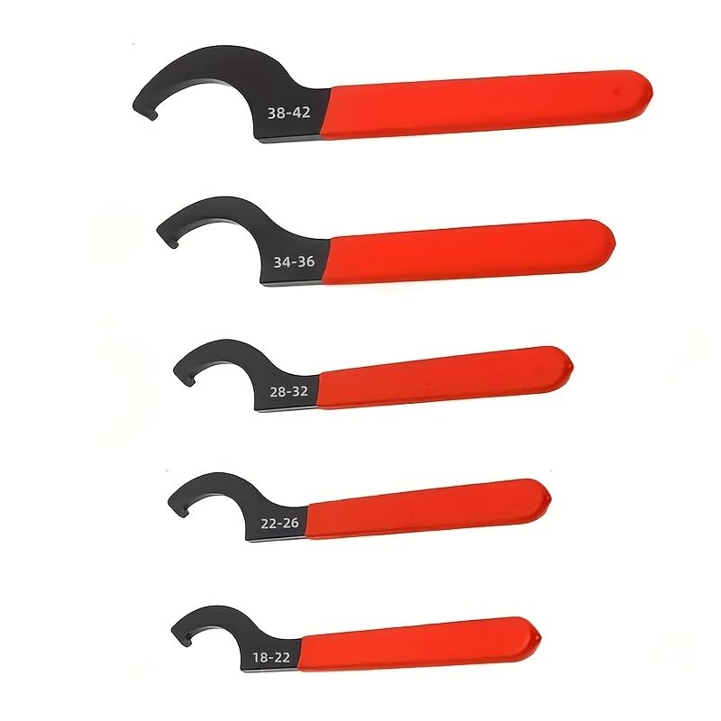 5-Piece Coilover Wrench Set, C Spanner for Shock Adjustment | Suspension service, precise collar adjustment, five sizes, ergonomic grip, workshop & DIY use