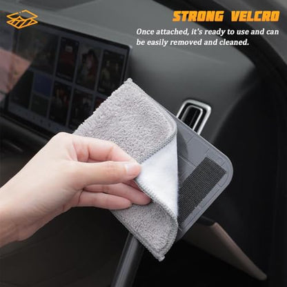 Zpana Car Windshield Cleaning Tool, Vehicle Window Cleaner with Extendable Handle & 4 Washable Microfiber Pads, Automotive Glass Wiper Windscreen Wash Kit, Universal for Vehicles - color: 4 Pads