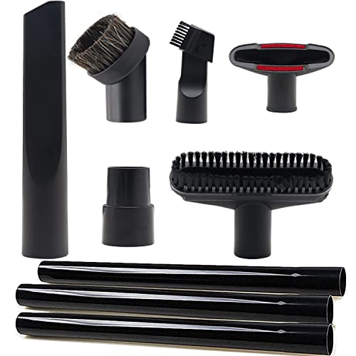 GIB 9 Pcs Vacuum Attachments for Shop Vac Accessories w/ 1 1/4" Vacuum Wand | 32 mm Vacuum Extension Wand & Vacuum Cleaner Brush Kit & Vacuum Adapter for hose w/ 32mm or 35mm 39mm ID or 34 OD - color: Cleaning Set 9